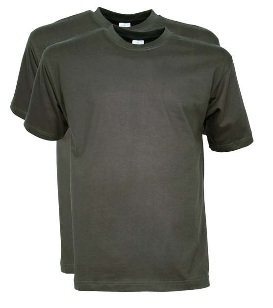 T-Shirt oliv Doppelpack aus reiner Baumwollevon Percussion 